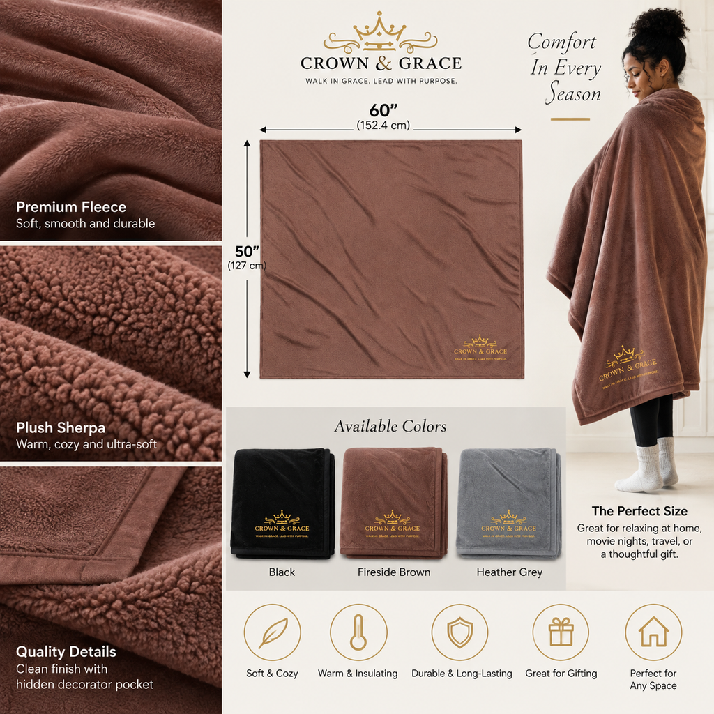 Crown & Grace Signature Sherpa Blanket