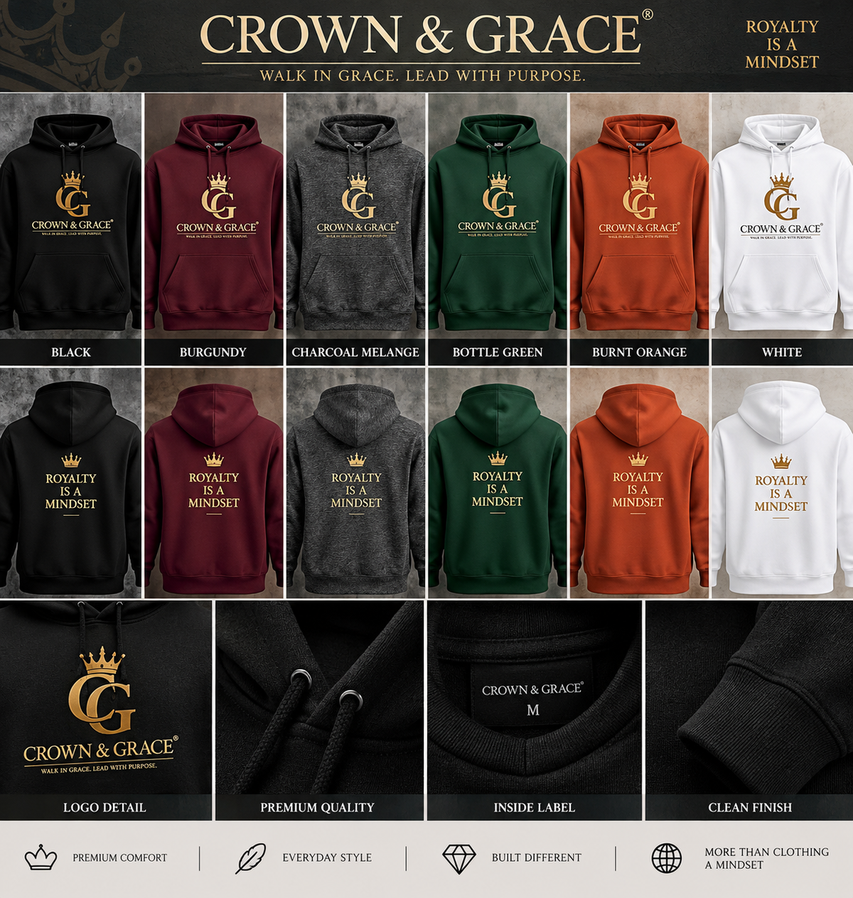 Crown & Grace Essential Eco Hoodie