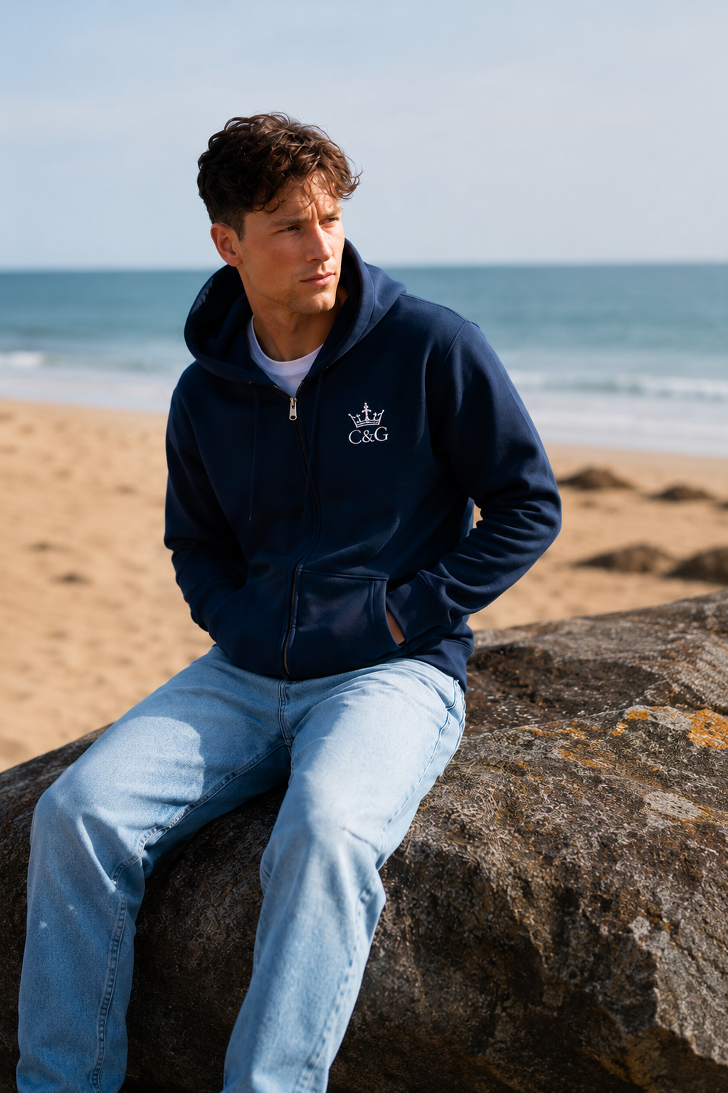 Crown & Grace Unisex Full Zip Hoodie