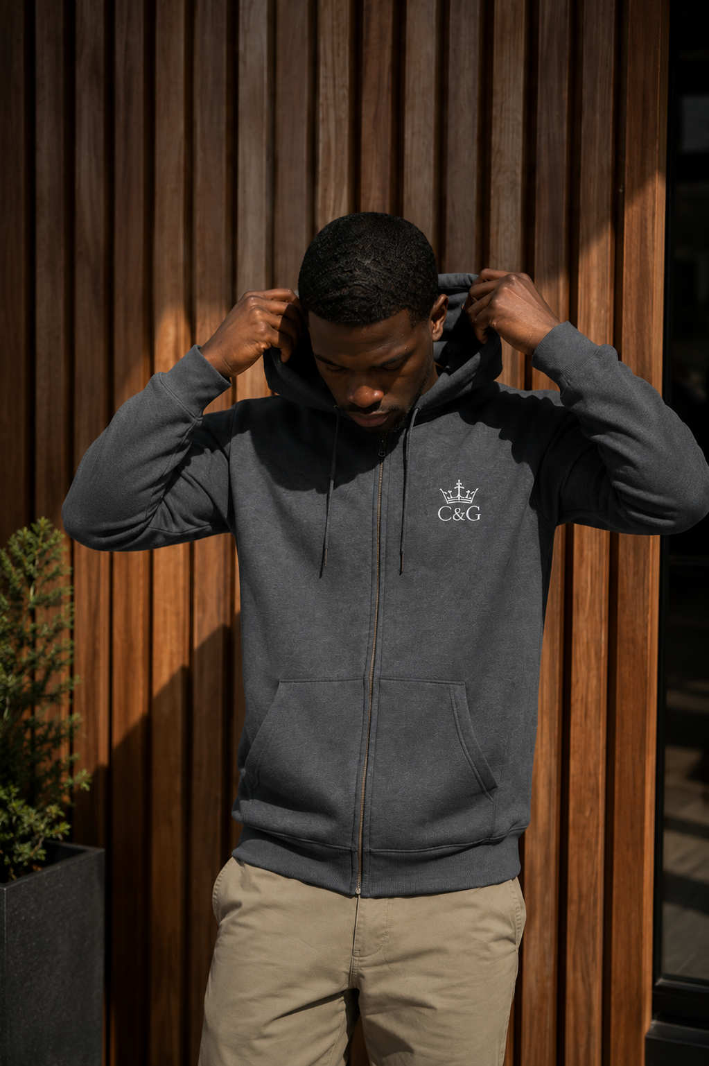 Crown & Grace Unisex Full Zip Hoodie