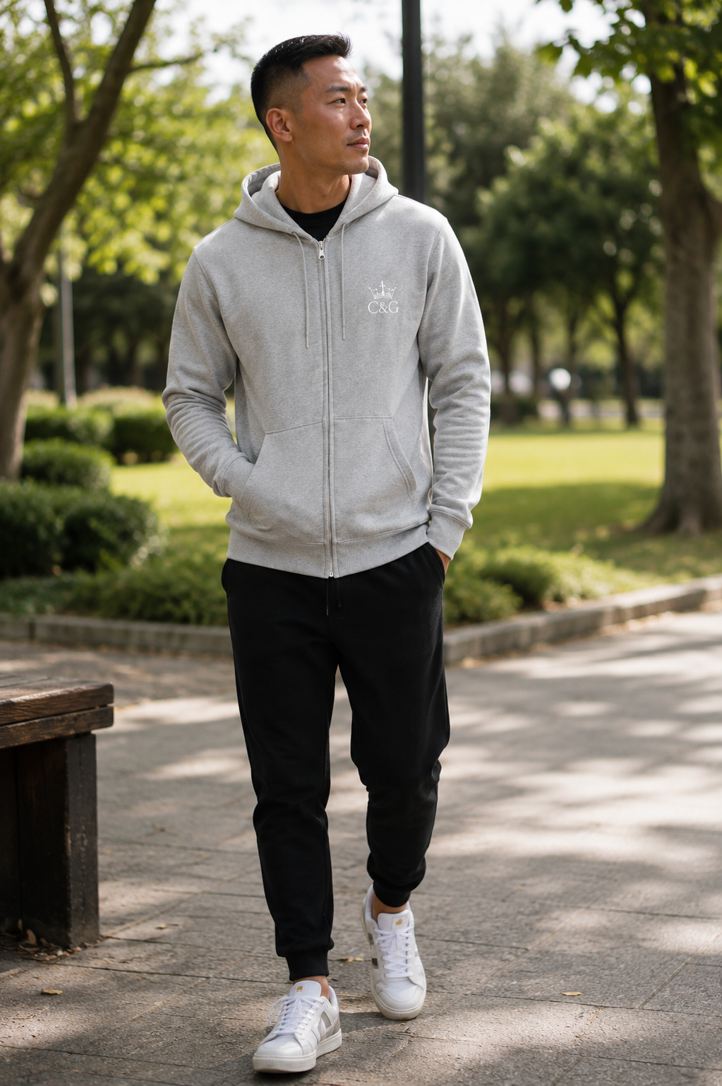 Crown & Grace Unisex Full Zip Hoodie