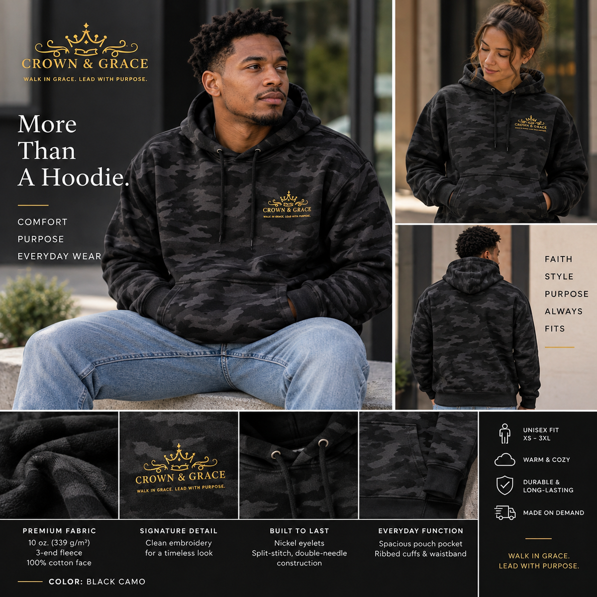 Crown & Grace Unisex Heavyweight Premium Hoodie