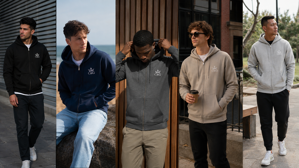 Crown & Grace Unisex Full Zip Hoodie